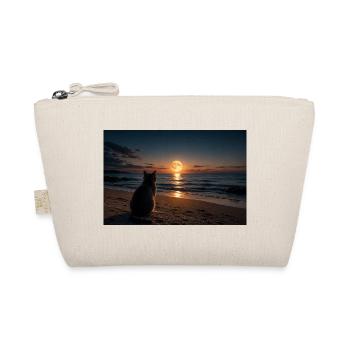 Chat au bord de la mer au lever de la lune - Trousse biologique - nature - Devant