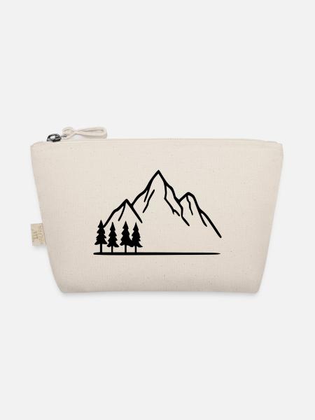 Berge wandern Sonne Wanderurlaub Geschenk minimal  - Bio-Täschchen - Natur