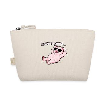 Summer Pig Relax with sunglasses - Organic Pouch - nature - Front