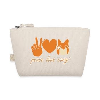 Cœur de paix et d'amour Corgi - Trousse biologique - nature - Devant
