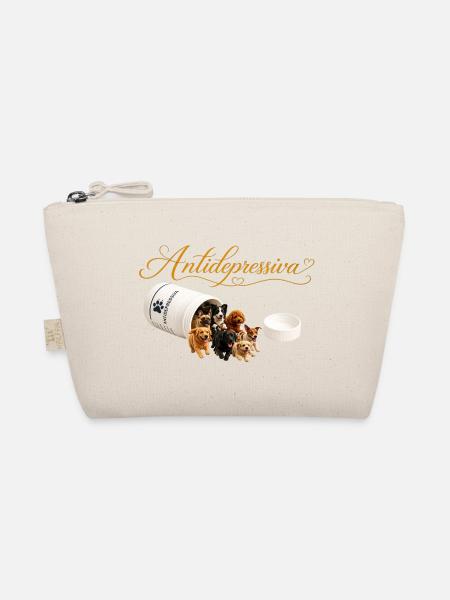 Antidepressive Hundeherzen Design - Bio-Täschchen - Natur