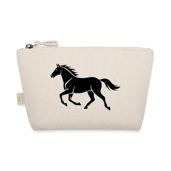 Black Horse Silhouette Gift Rider - Organic Pouch - nature - Front