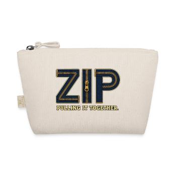 ZIP – Umarme alles | Ein Wortspiel mit einem Schloss - Bio-Täschchen - Natur - Vorne