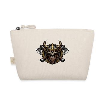 Viking Schädel mit Äxten Emblem - Bio-Täschchen - Natur - Vorne