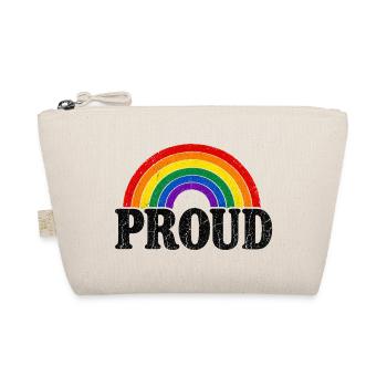 Proud Regenbogen Vintage Cap Shirt Sticker Kissen - Bio-Täschchen - Natur - Vorne