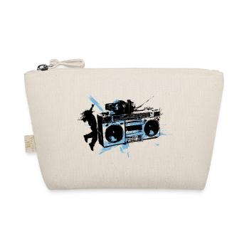Blue Grunge Splash Boombox - Organic Pouch - nature - Front