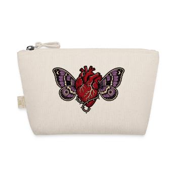 Anatomical Heart Gothic Moth Art - Organic Pouch - nature - Front