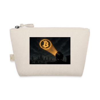 Bitcoin Scheinwerfer über der Stadt - Bio-Täschchen - Natur - Vorne