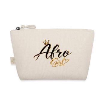 Afro Girl Gold Crown - Organic Pouch - nature - Front