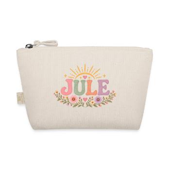 JULE Blumenkranz Sonne mit Pastellbuchstaben - Bio-Täschchen - Natur - Vorne