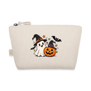  Halloweenfreude Geist und Kürbis - Bio-Täschchen - Natur - Vorne