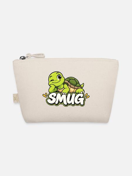 Schildkröte Smug Cartoonshirt - Bio-Täschchen - Natur