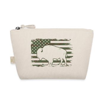 Tarn-US-Flagge-Bison-Silhouetten-Design - Bio-Täschchen - Natur - Vorne