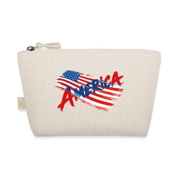 Amerikanische Flagge Grunge-Typografie – US-Patriotisches Desi - Bio-Täschchen - Natur - Vorne