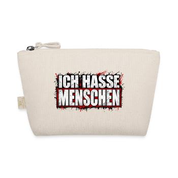 Ich hasse Menschen – Provokante Typo - Bio-Täschchen - Natur - Vorne