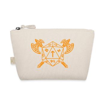 D20 Würfel mit Axt-Emblem für Barbaren - Bio-Täschchen - Natur - Vorne