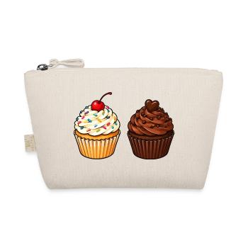 Cupcake Duo: Vanille & Schoko - Bio-Täschchen - Natur - Vorne