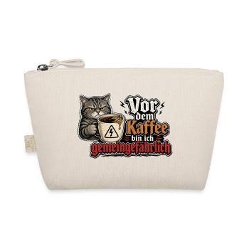 Kaffee-Katze: Vor dem Kaffee Gemeingefährlich - Bio-Täschchen - Natur - Vorne