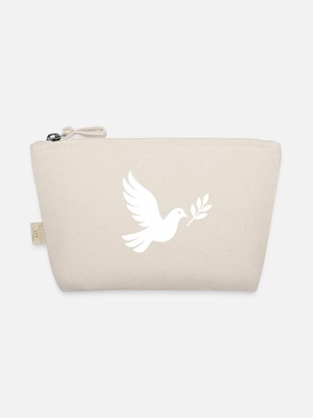 Peace Dove Outline Design - Bio-Täschchen - Natur