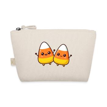 Niedliche Kawaii-Candy-Corn-Charaktere, die Hallo winken - Bio-Täschchen - Natur - Vorne