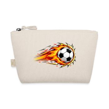 Flammender Fußball-Dynamikschlag - Bio-Täschchen - Natur - Vorne