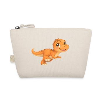 Süßer kleiner T‑Rex – orangefarbener Dinosaurier - Bio-Täschchen - Natur - Vorne