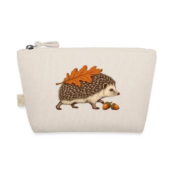 Igel mit Herbstblatt - Bio-Täschchen - Natur - Vorne
