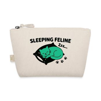 Schlafende Katze Kissen Logo - Bio-Täschchen - Natur - Vorne