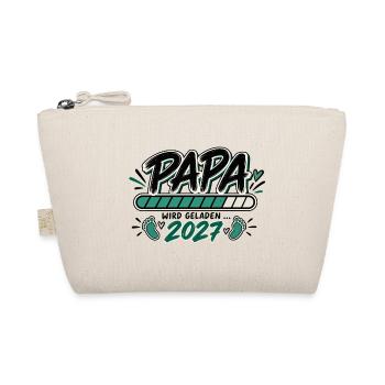 Papa wird geladen 2027 - Geschenk werdender Vater - Bio-Täschchen - Natur - Vorne