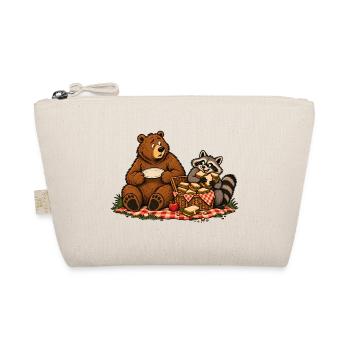 Bär & Waschbär beim Picknick – Outdoor - Bio-Täschchen - Natur - Vorne