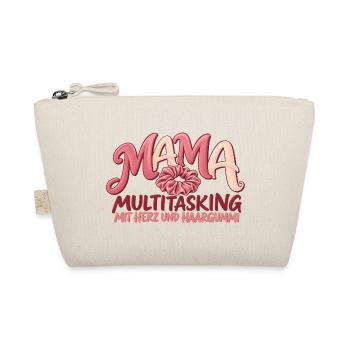 Mama Multitasking mit Herz und Haargummi Mutter  - Bio-Täschchen - Natur - Vorne