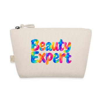 Beauty Expert – Bunter Spruch für Beautyfans - Bio-Täschchen - Natur - Vorne