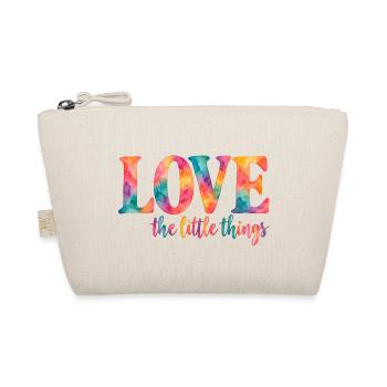 Love the little things – Bunter Aquarell-Spruch - Bio-Täschchen - Natur - Vorne