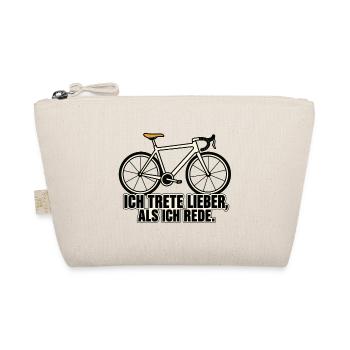 Ich trete lieber, als ich rede – Fahrrad - Bio-Täschchen - Natur - Vorne
