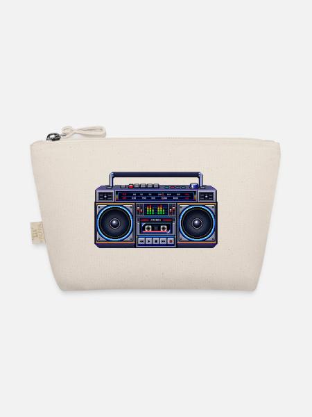 Pixel-Art Ghetto Blaster - Bio-Täschchen - Natur