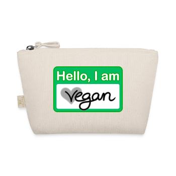 Hello, I am vegan Namensschild - Bio-Täschchen - Natur - Vorne