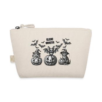 kleine Monster Halloween Trio grau - Bio-Täschchen - Natur - Vorne