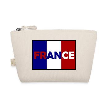 Französische Flagge Typo-Design - Bio-Täschchen - Natur - Vorne