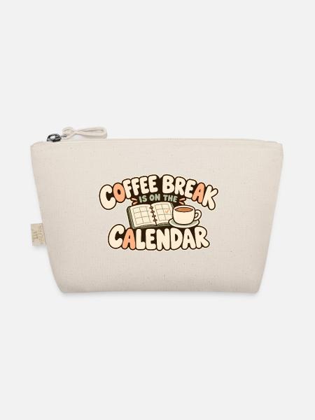 Kaffeepause mit Terminkalender und Tasse - Bio-Täschchen - Natur