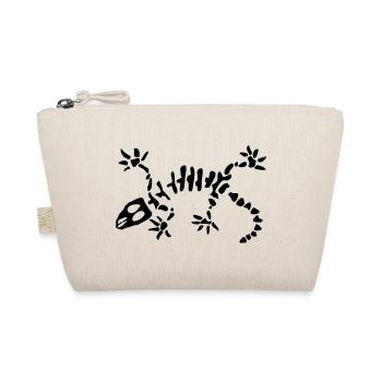 Gecko Skelett Design | Reptil Shirt Geschenkidee - Bio-Täschchen - Natur - Vorne