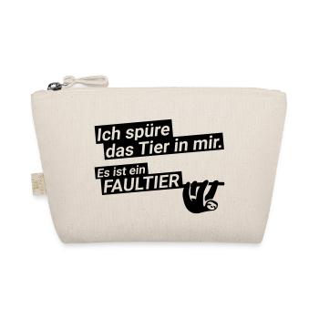 spüre das Tier in mir ein Faultier Spruch lustig - Bio-Täschchen - Natur - Vorne