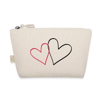 Herzen Herz Geschenkidee Partnerlook - Bio-Täschchen - Natur - Vorne