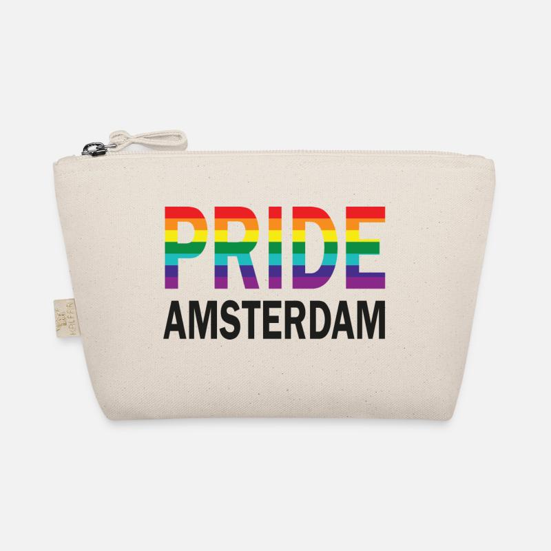Pride Amsterdam in Regenbogenfarbe und Schwarz Bio-Täschchen