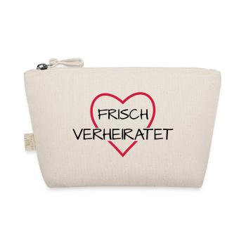 Frisch verheiratet Herz Hochzeit Hochzeitsreise - Bio-Täschchen - Natur - Vorne