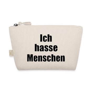 Ich hasse Menschen Statement vegan Tierschutz - Bio-Täschchen - Natur - Vorne
