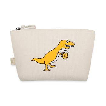 Funny Drunken T-Rex Dino - Organic Pouch - nature - Front