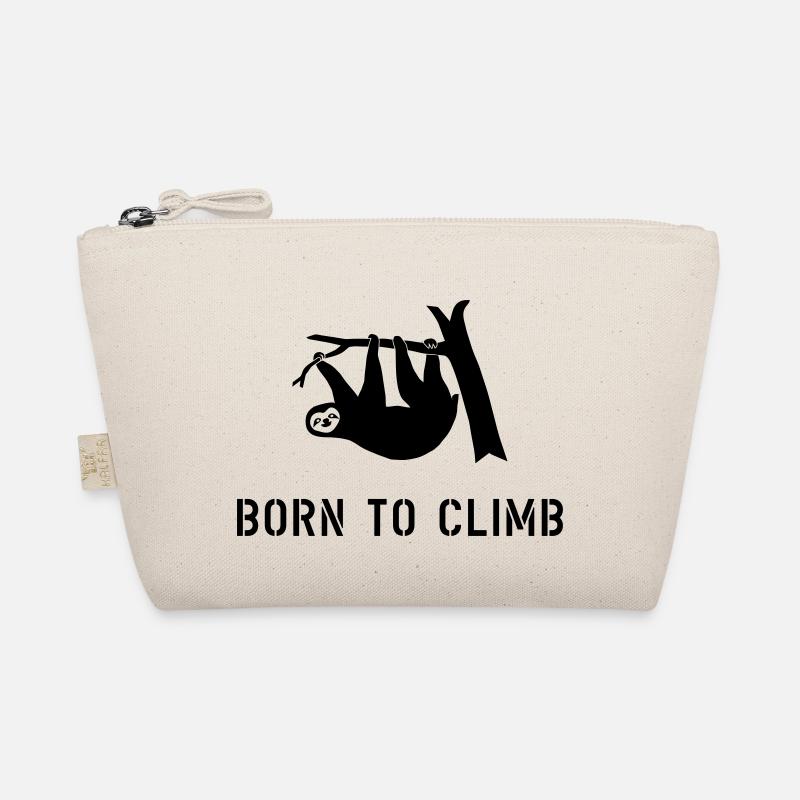 klettern climbing born to climb faultier bouldern - Bio-Täschchen - Natur