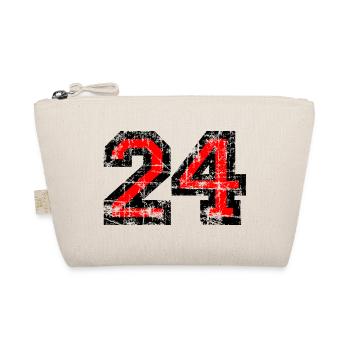 Zahl 24 (Vintage Rot) 24. Geburtstag Nr. 24 - Bio-Täschchen - Natur - Vorne