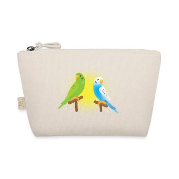 deux perruches vertes et bleues - Trousse biologique - nature - Devant