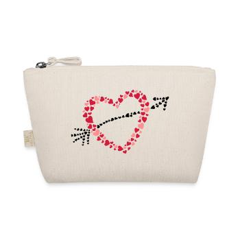 Large heart with arrow from many hearts. - Organic Pouch - nature - Front